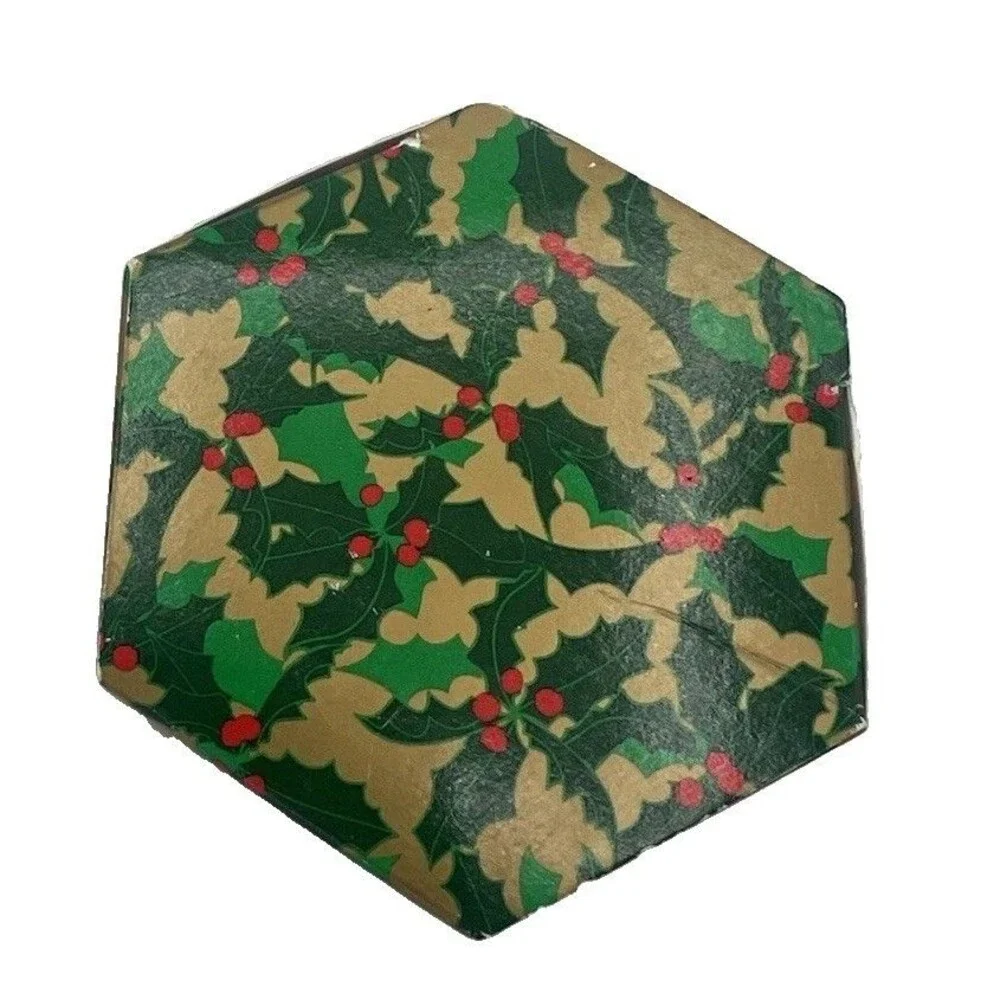 Christmas Tree Enamel Fashion Pin Brooch Gold Tone Red Star in Gift Box